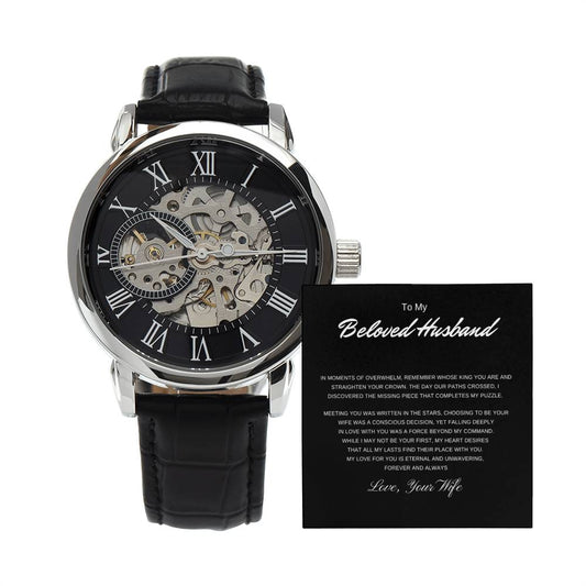 To My Beloved Husband | Men's Openwork Watch