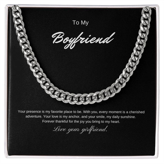 To My Boyfriend Cuban  Link Chain