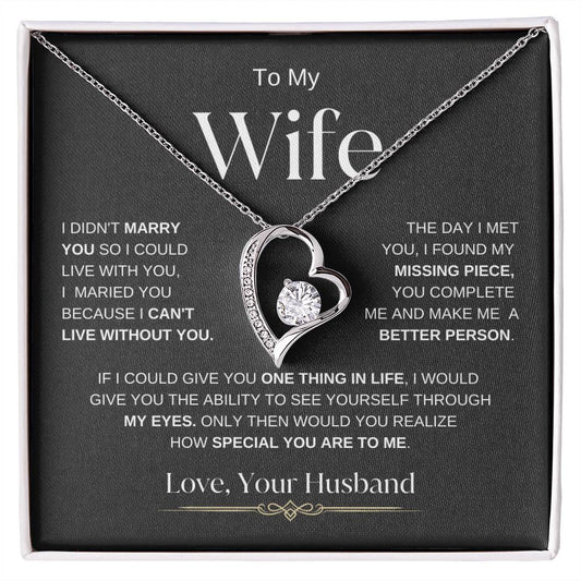 To my Beautiful Wife | Forever Love Necklace - BW1