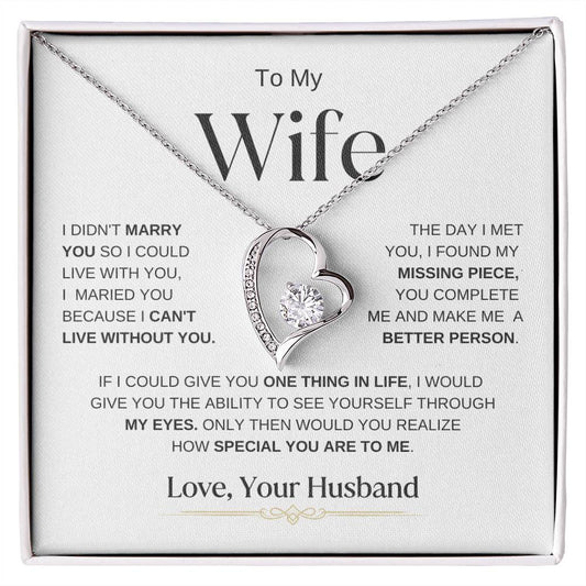 To my Beautiful Wife | Forever Love Necklace - WB1