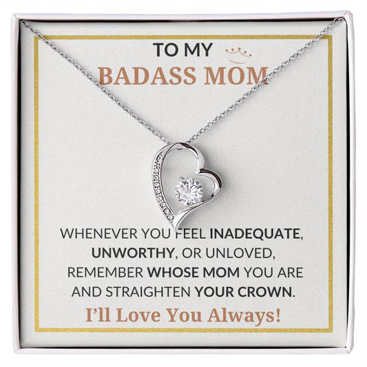 To My Badass Mom | Mother's Day Gift With Gift Card Box | Forever Love Necklace